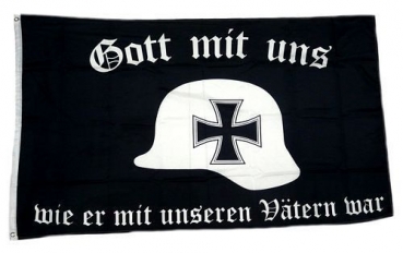 Fahne Gott mit uns Stahlhelm