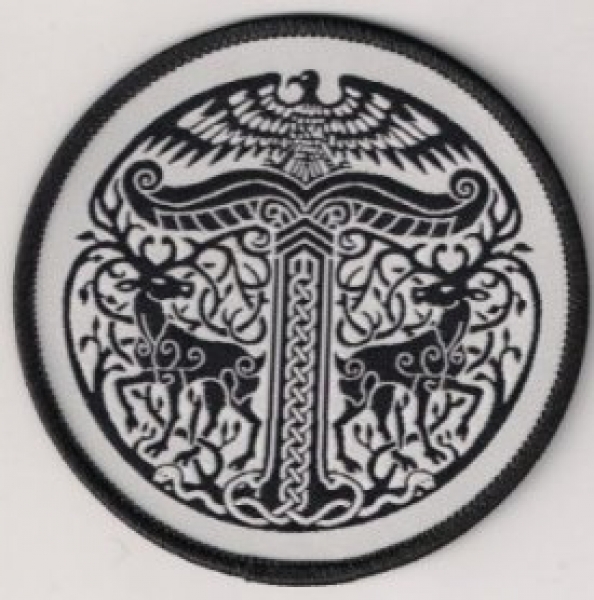 Aufnäher  Irminsul Rund schwarz/weiß