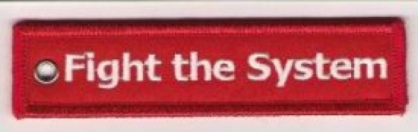Schlüsselanhänger: Fight the System, rot
